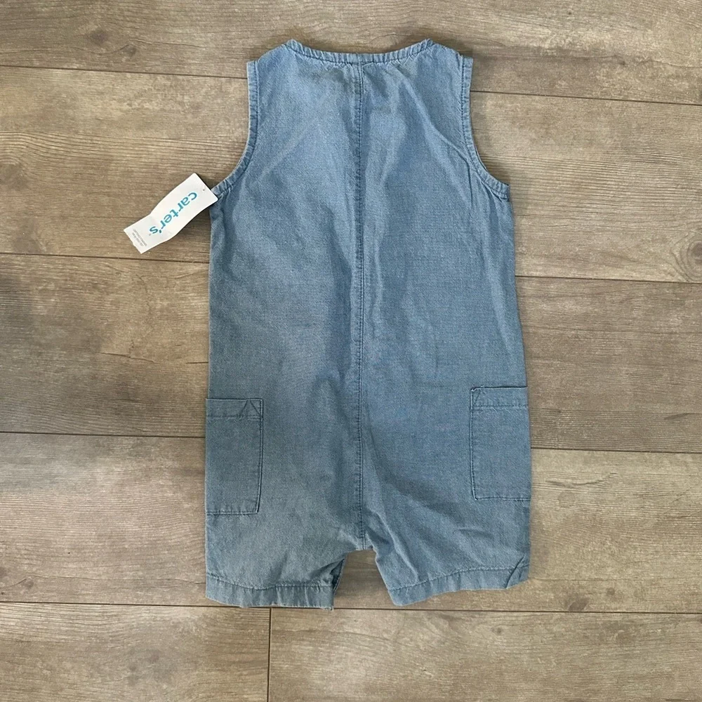 New Carter’s Denim Sleeveless Jumpsuit 18m Baby Boy New with tags